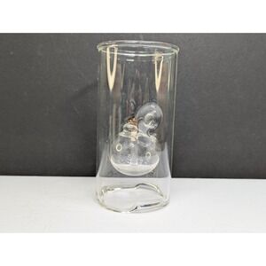VTG Wolfard Glass Oil Lamp Hand blown 6"clear‎ Lantern Glass wick holder W/Box
